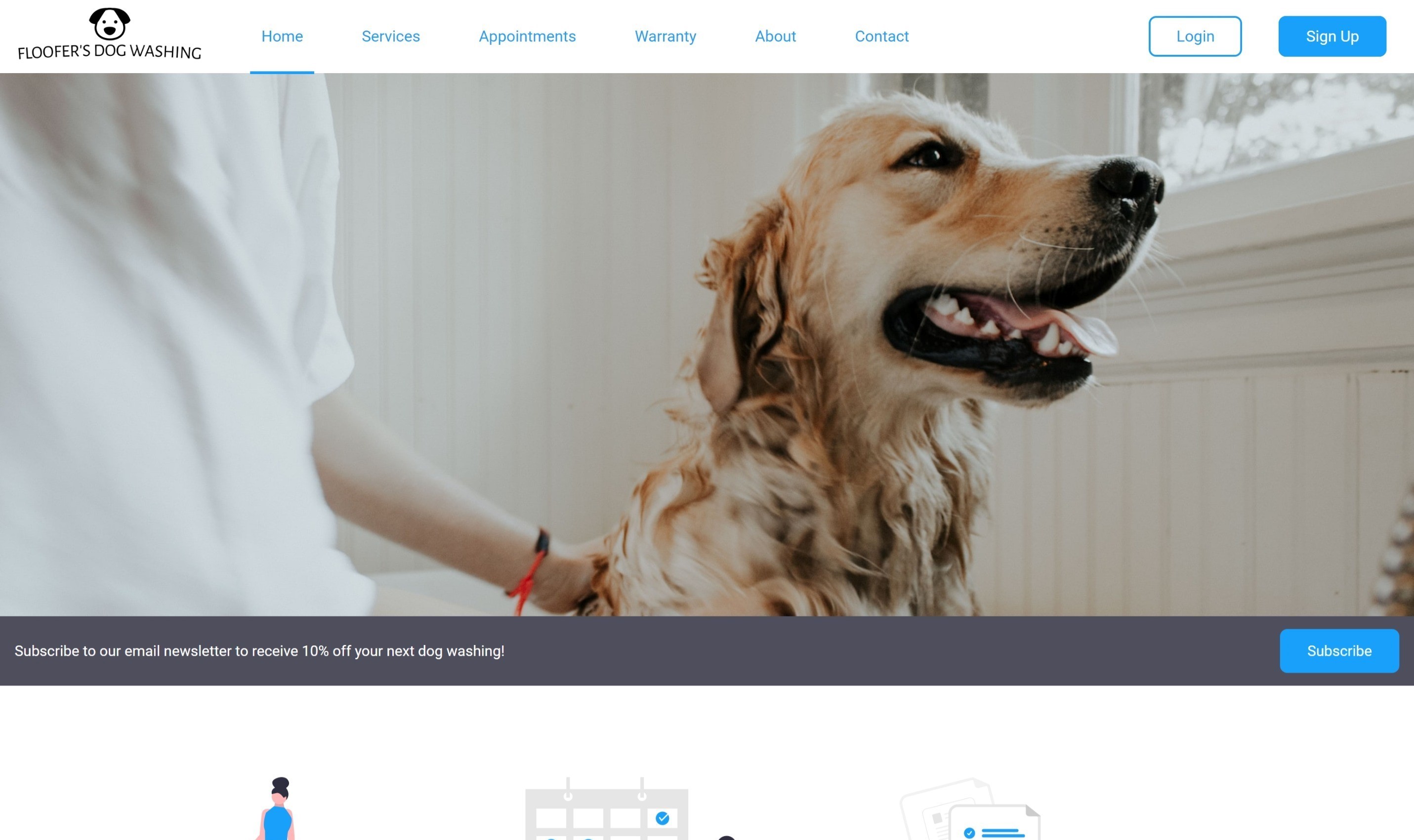 Floofer's Dog Washing homepage