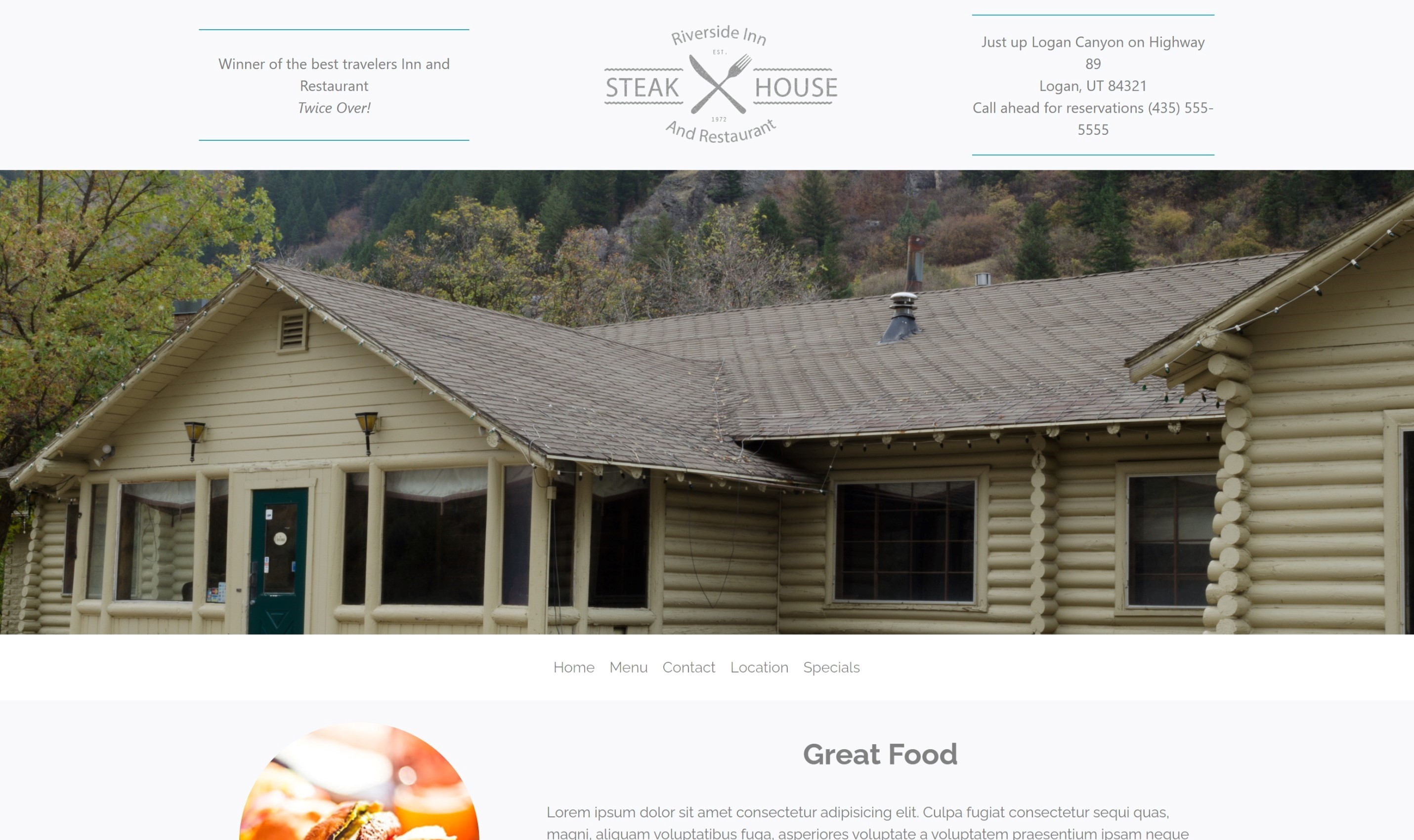 Steak House homepage