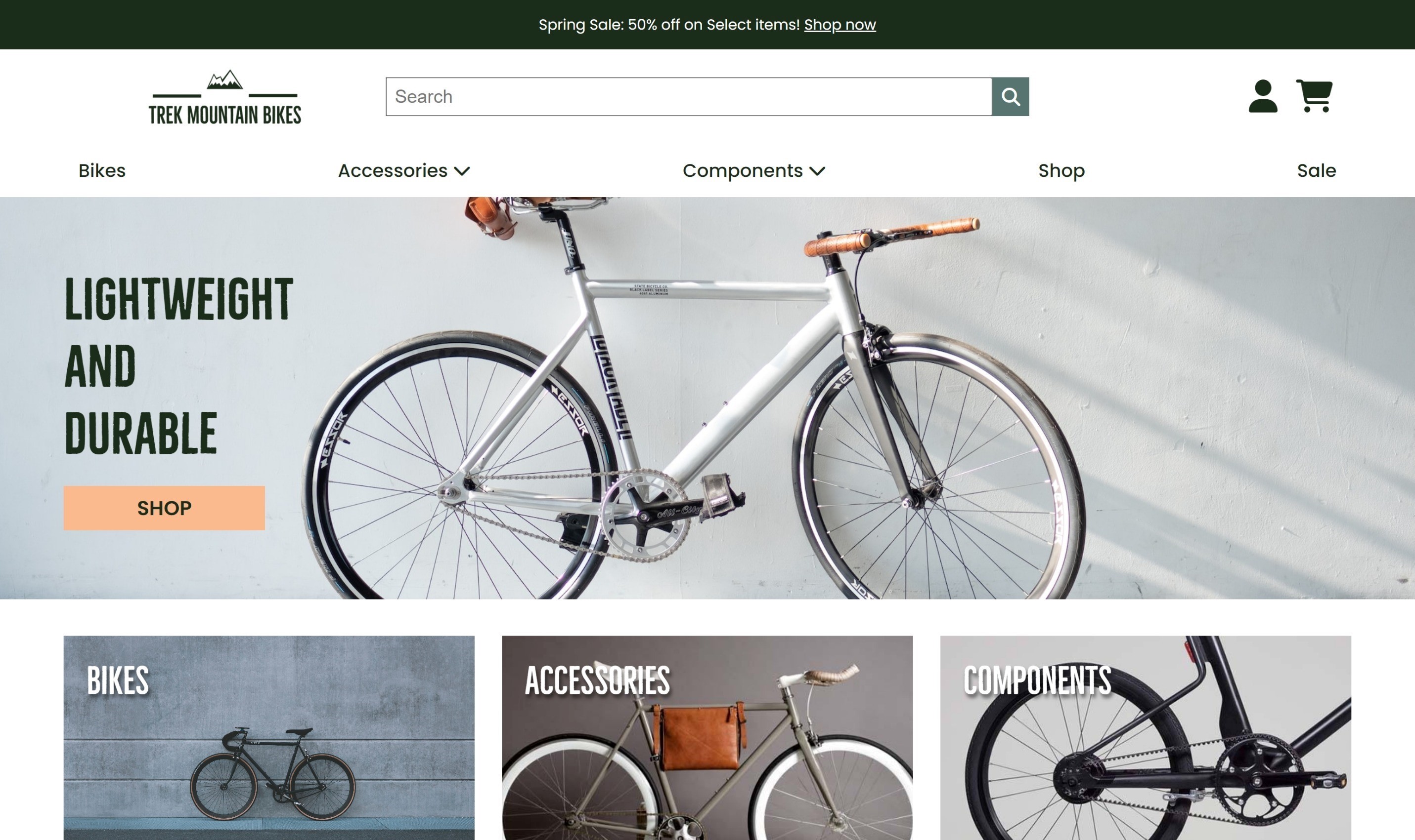 Trek Mountain Bikes homepage