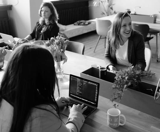 Business members having an exciting meeting.
